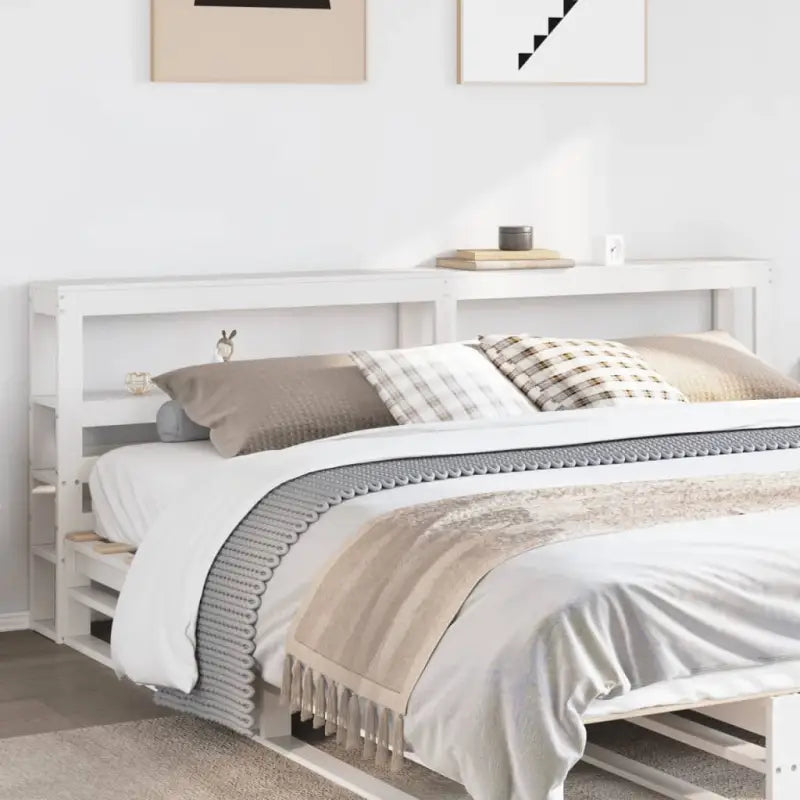 Hoofdborden en voetborden van massief grenenhout voor in elke slaapkamer - Wit / 206 x 19 x 82 cm / 1 - Hoofdborden