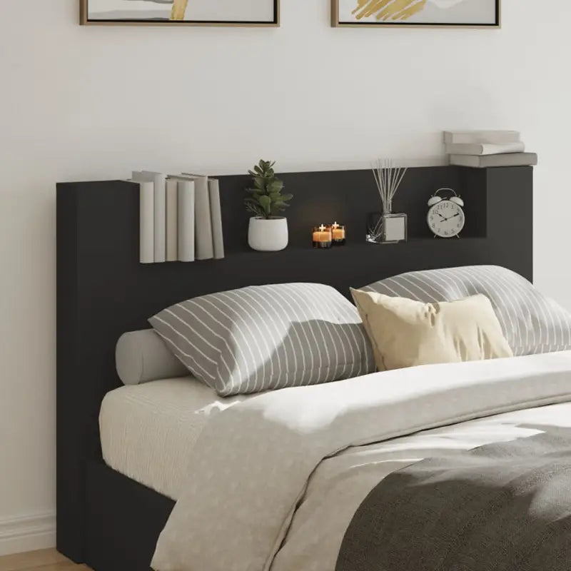 Hoofdborden met RGB LED-verlichting voor een moderne slaapkamer uitstraling - Zwart / 160 x 16.5 x 103.5 cm / 1