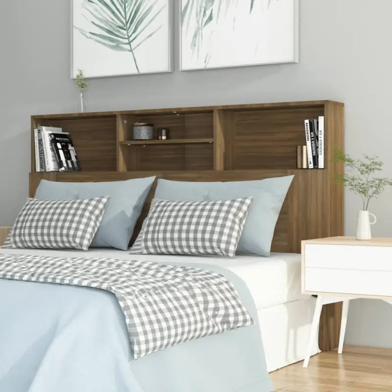Hoofdborden voor bedden van hoogwaardig bewerkt hout - bruin eikenkleur / 160 x 19 x 103.5 cm / 1 - Hoofdborden
