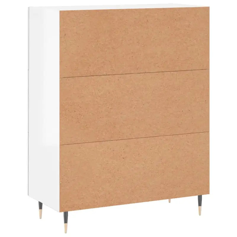 Hoogglans wit dressoir met bewerkt hout voor een tijdloze uitstraling - Dressoirs & buffetkasten