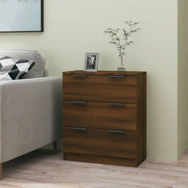 Hoogglans wit dressoir van bewerkt hout voor gemakkelijk schoonmaken - bruin eikenkleur / 1 - Dressoirs & buffetkasten