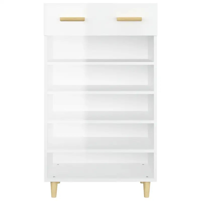 Hoogglans wit schoenenkast van bewerkt hout in Scandinavisch design - Schoenenrekken