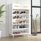 Hoogglans wit schoenenkast van bewerkt hout in Scandinavisch design - Hoogglans wit / 1 - Schoenenrekken