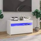 Hoogglans wit tv-meubel met rgb led-verlichting en stevig ontwerp - Wit / 1 / 75 cm - Tv-meubels