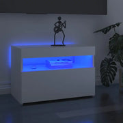 Hoogglans wit tv-meubel met rgb led-verlichting en stevig ontwerp - Tv-meubels