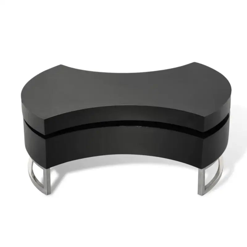 Hoogglans Zwart Salontafel met Opbergruimte en Draaibaar Ontwerp - Zwart / 1 - Salontafels