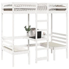 Hoogslaper met bureau in massief grenenhout voor beperkte ruimte - Bedden & bedframes
