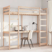Hoogslaper met bureau in massief grenenhout voor beperkte ruimte - Bedden & bedframes