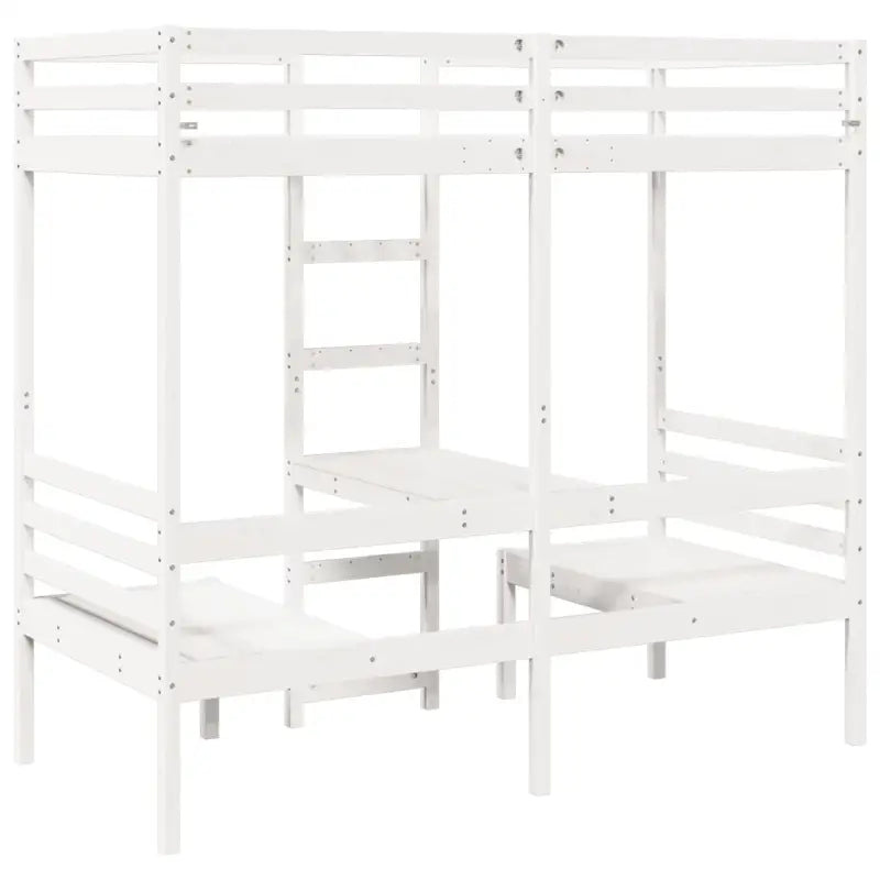 Hoogslaper met bureau in massief grenenhout voor beperkte ruimte - Bedden & bedframes