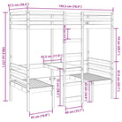 Hoogslaper met bureau in massief grenenhout voor beperkte ruimte - Bedden & bedframes