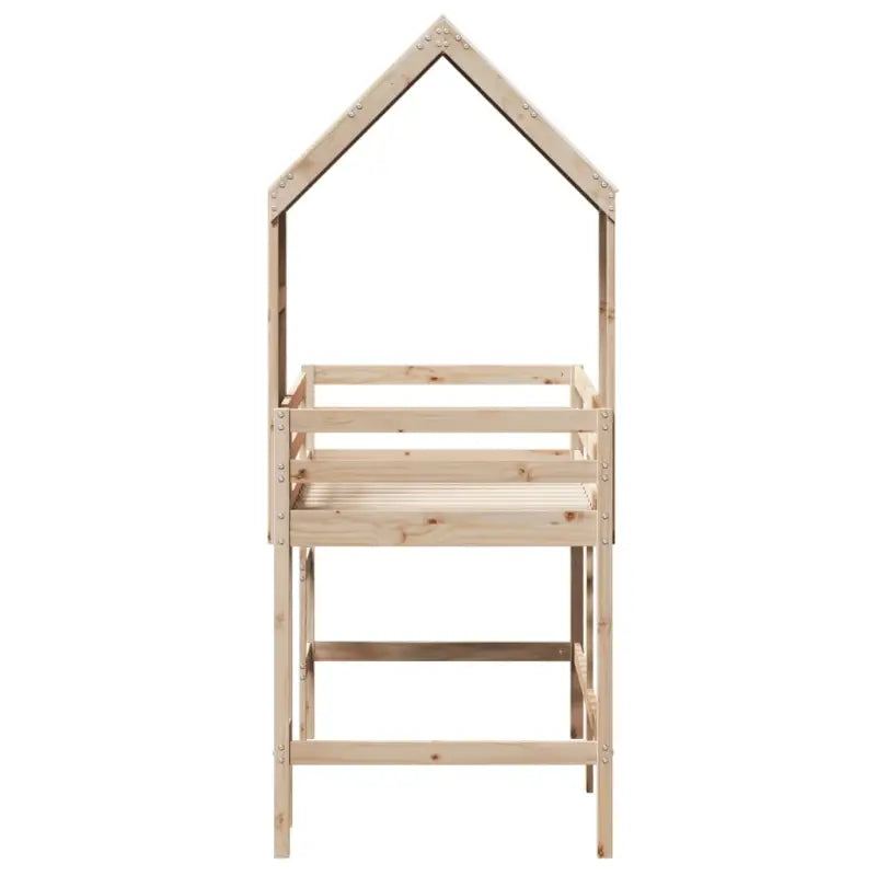 Hoogslaper voor kinderen van massief grenenhout met open zijdeur - Bedden & bedframes
