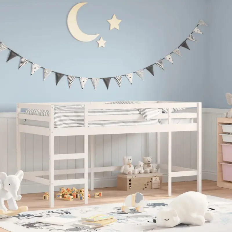 Hoogslaper voor kinderen van massief grenenhout voor ruimtebesparing - Wit / 80 x 200 cm - Bedden & bedframes