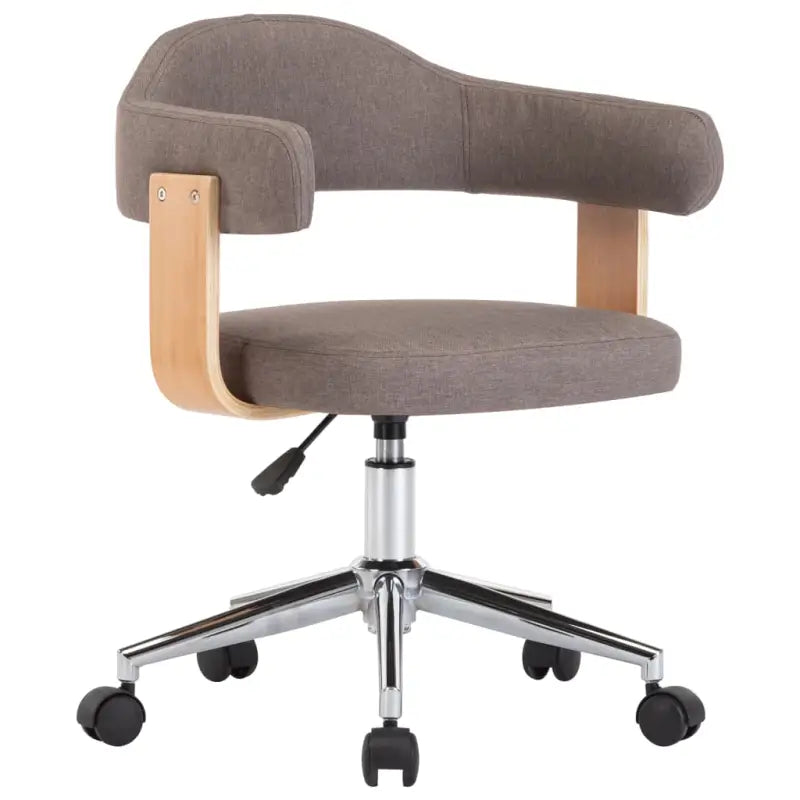 Hoogte verstelbare bureaustoel met gebogen hout voor modern comfort - Taupe / 1 - Bureaustoelen