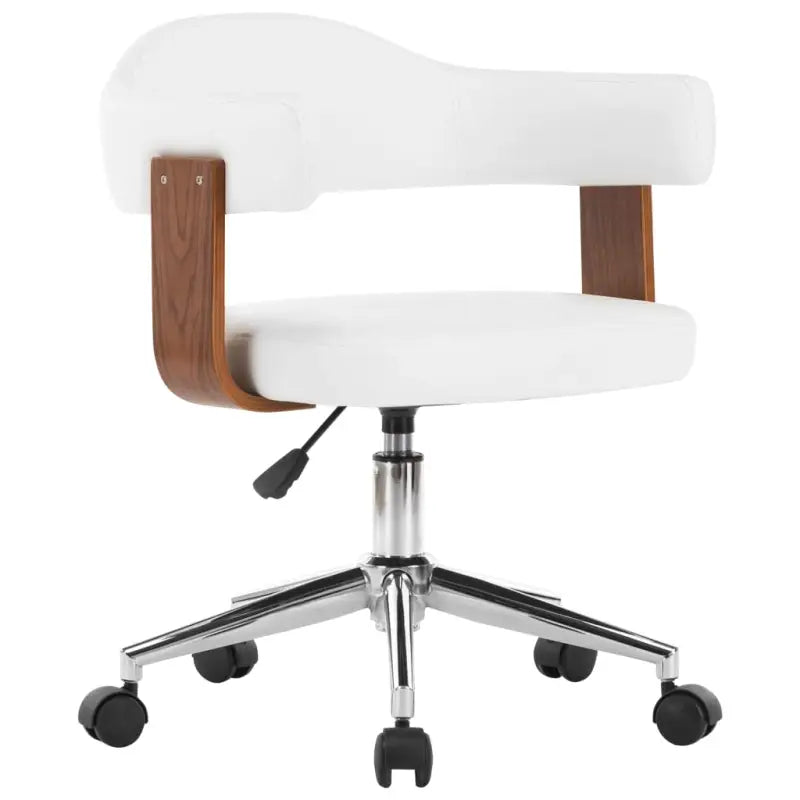 Hoogte verstelbare bureaustoel met gebogen hout voor modern comfort - Wit / 1 - Bureaustoelen