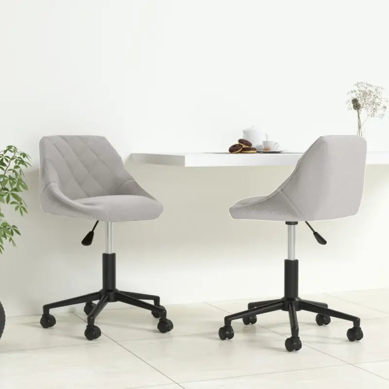 Hoogte Verstelbare Draaibare Eetkamerstoel met Fluwelen Stoffering - Lichtgrijs / 2 - Eetkamerstoelen