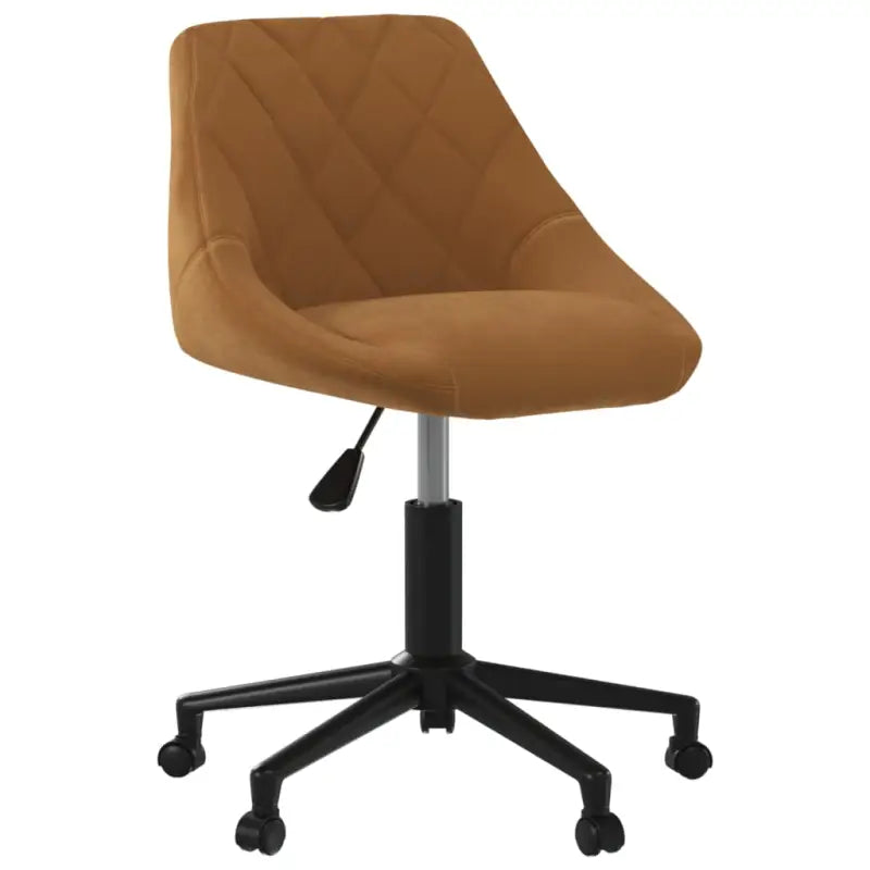 Hoogte Verstelbare Draaibare Eetkamerstoel met Fluwelen Stoffering - Bruin / 1 - Eetkamerstoelen