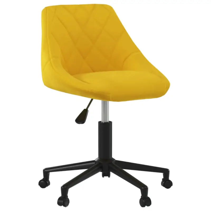 Hoogte Verstelbare Draaibare Eetkamerstoel met Fluwelen Stoffering - Mosterdgeel / 1 - Eetkamerstoelen
