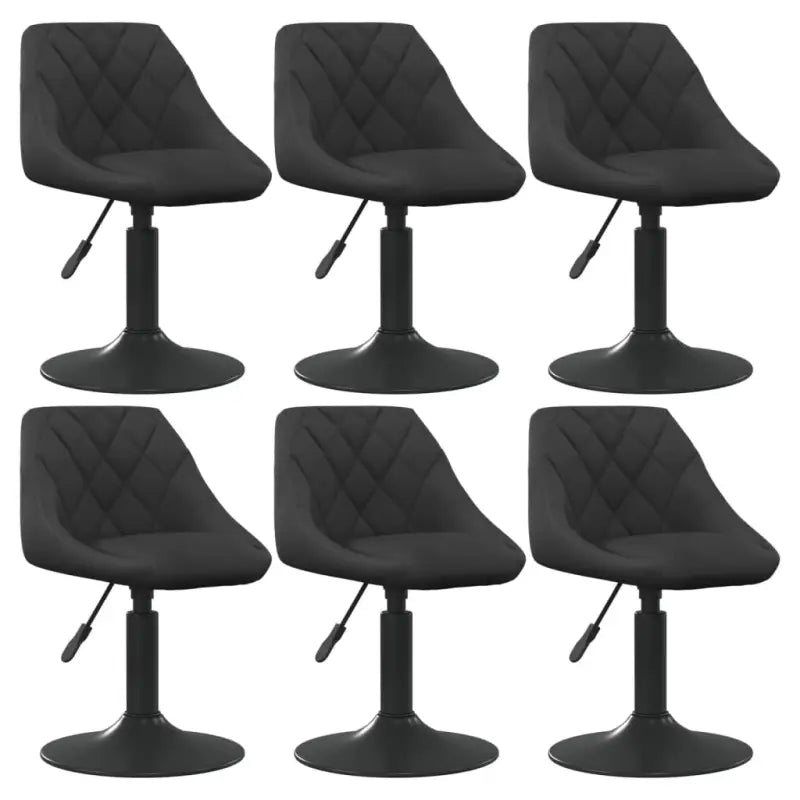 Hoogte verstelbare draaibare eetkamerstoelen met fluwelen design - Zwart / 6 - Eetkamerstoelen