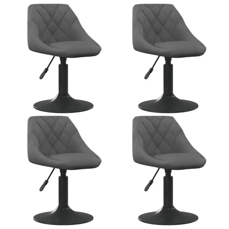 Hoogte verstelbare draaibare eetkamerstoelen met fluwelen design - Donkergrijs / 4 - Eetkamerstoelen