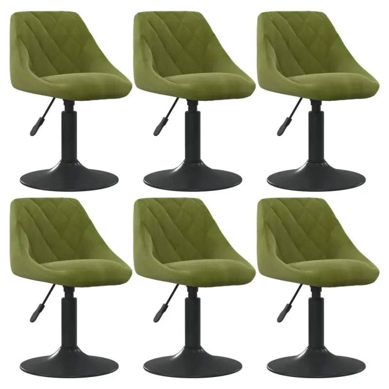 Hoogte verstelbare draaibare eetkamerstoelen met fluwelen design - Lichtgroen / 6 - Eetkamerstoelen