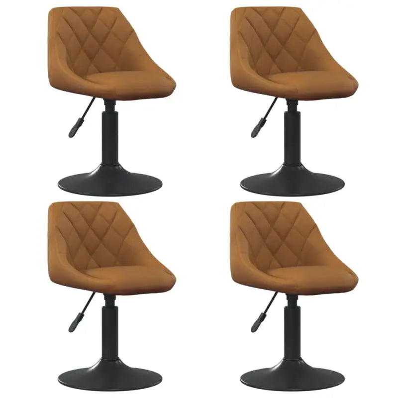 Hoogte verstelbare draaibare eetkamerstoelen met fluwelen design - Bruin / 4 - Eetkamerstoelen