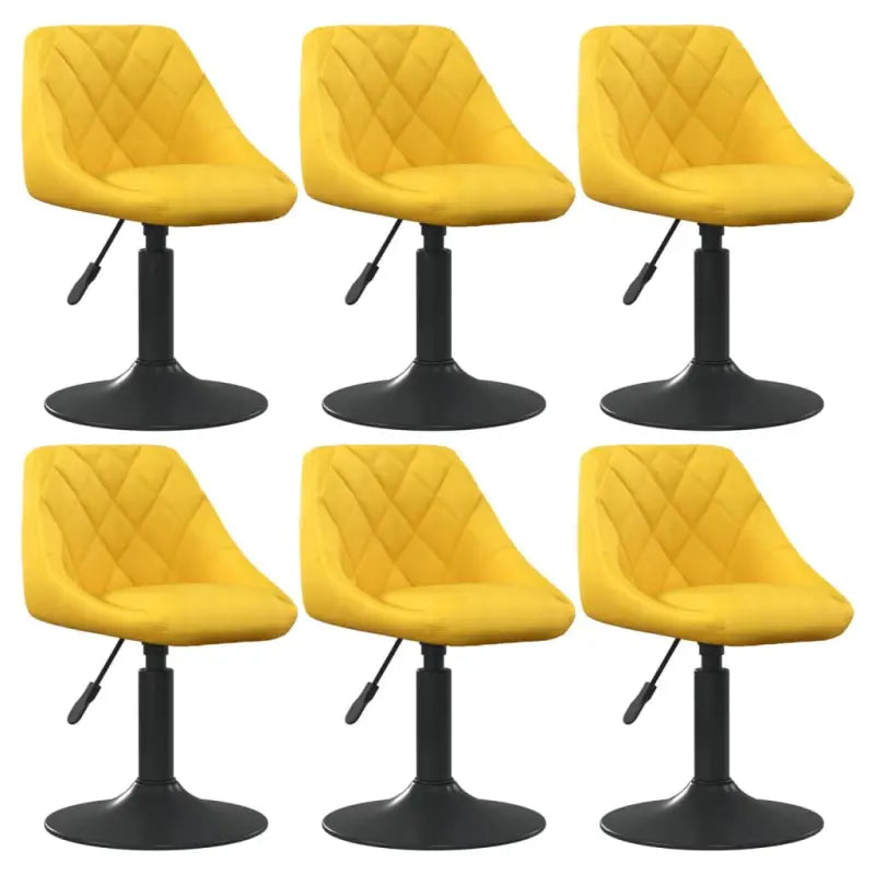 Hoogte verstelbare draaibare eetkamerstoelen met fluwelen design - Mosterdgeel / 6 - Eetkamerstoelen