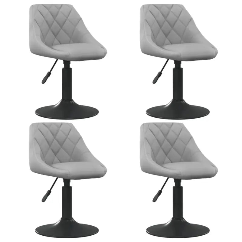 Hoogte verstelbare draaibare eetkamerstoelen met fluwelen design - Lichtgrijs / 4 - Eetkamerstoelen