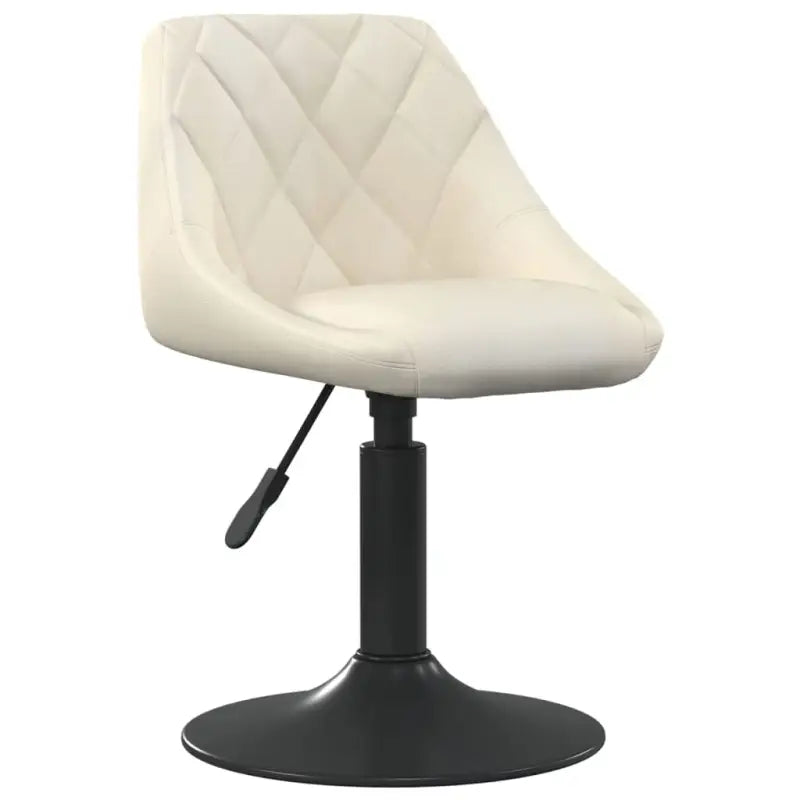 Hoogte verstelbare draaibare eetkamerstoelen met fluwelen design - Crème / 1 - Eetkamerstoelen