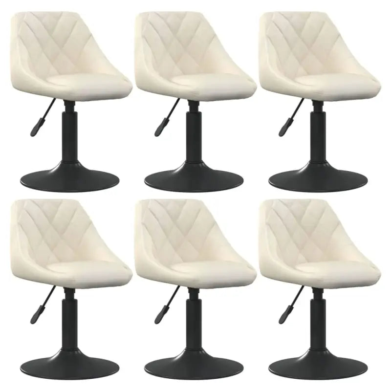 Hoogte verstelbare draaibare eetkamerstoelen met fluwelen design - Crème / 6 - Eetkamerstoelen