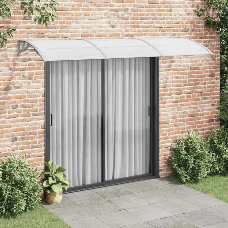 Hoogwaardige deurluifel voor eenvoudige installatie en bescherming tegen weer - Grijs en wit / 300 x 100 cm / 1