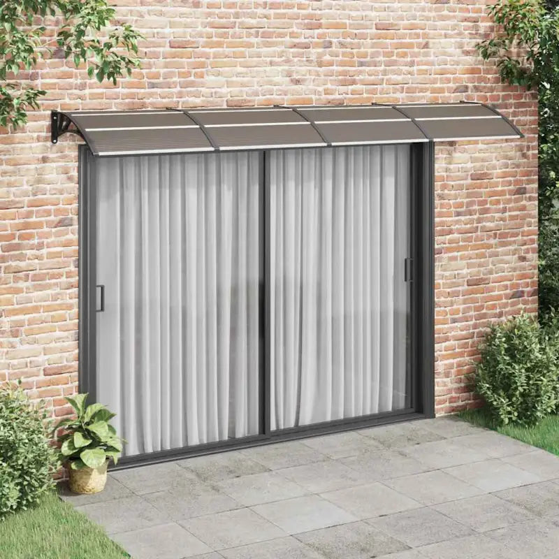 Hoogwaardige deurluifel voor eenvoudige installatie en bescherming tegen weer - Zwart en bruin / 350 x 100 cm / 1