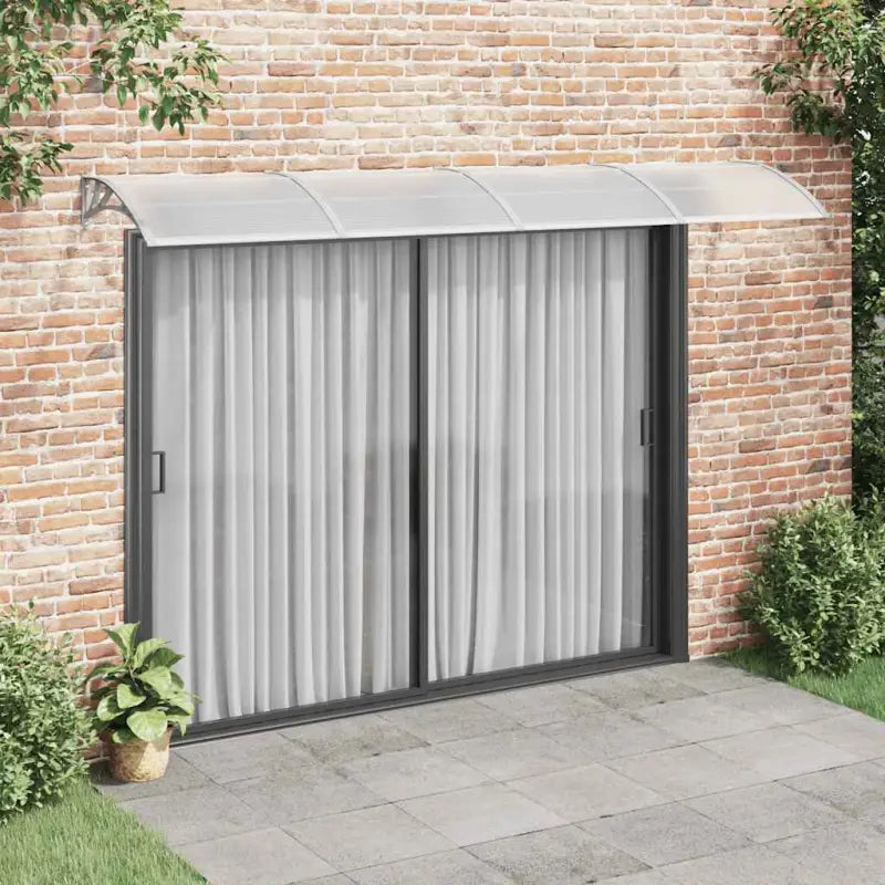 Hoogwaardige deurluifel voor eenvoudige installatie en bescherming tegen weer - Grijs en wit / 350 x 100 cm / 1