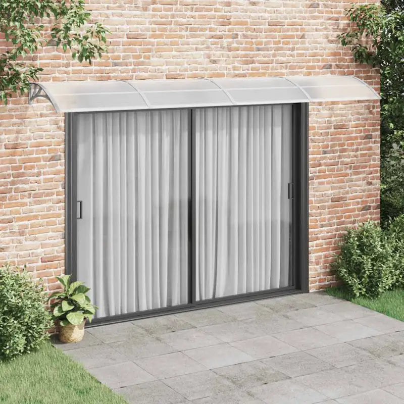 Hoogwaardige deurluifel voor eenvoudige installatie en bescherming tegen weer - Grijs en wit / 400 x 100 cm / 1