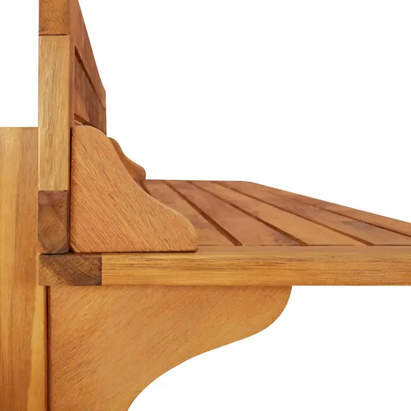 Houten balkonbarset met massief acaciahout en metalen beugels - Tuinsets