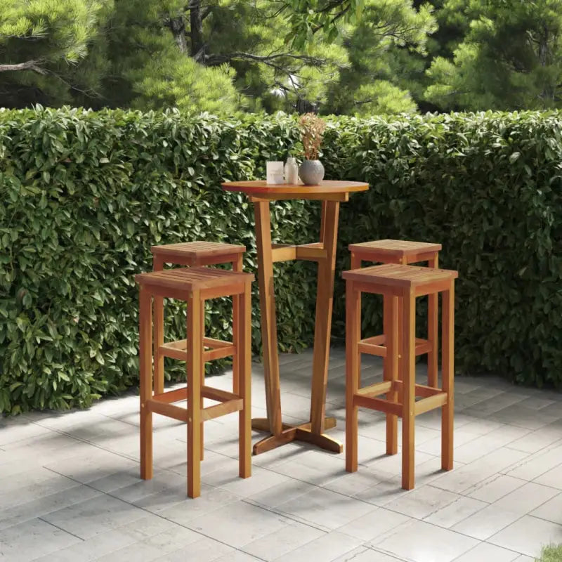 Houten barkrukken van massief acaciahout met rustiek ontwerp - Tuinstoelen
