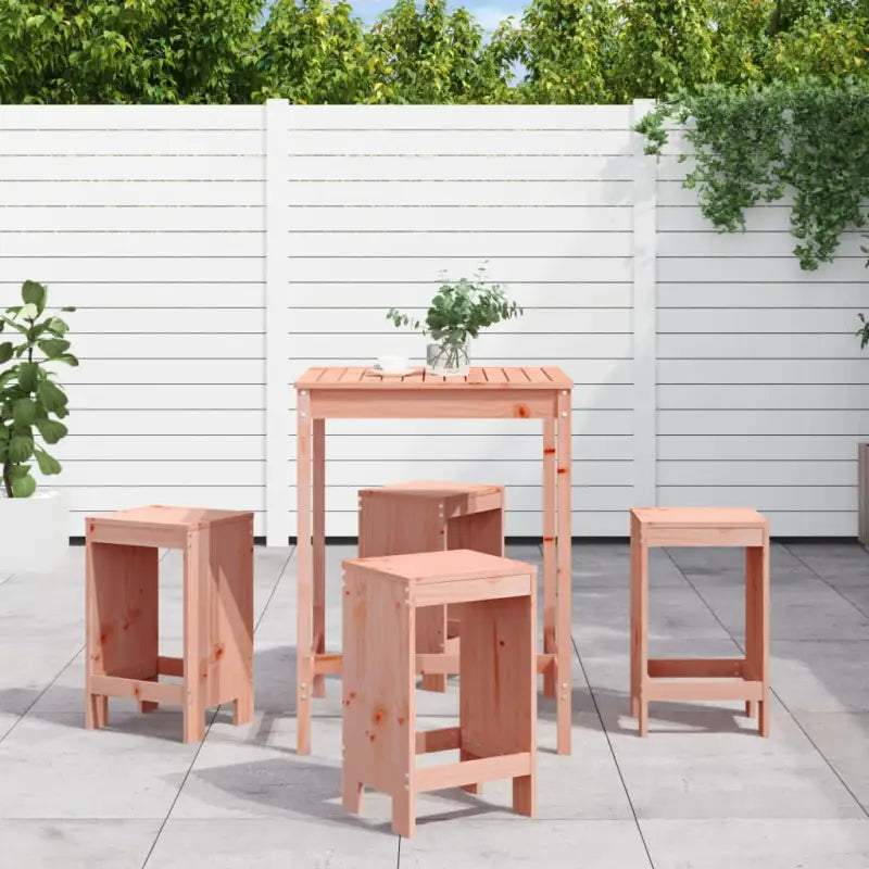 Houten barset van massief douglashout voor buiten genieten - Natuurlijk douglashout - Tuinsets