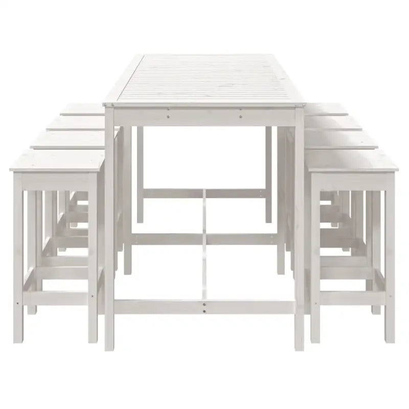 Houten barset van massief grenenhout voor buiten of tuin - Wit - Tuinsets