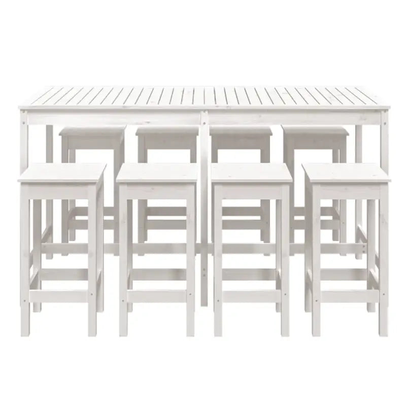 Houten barset van massief grenenhout voor buiten of tuin - Wit - Tuinsets