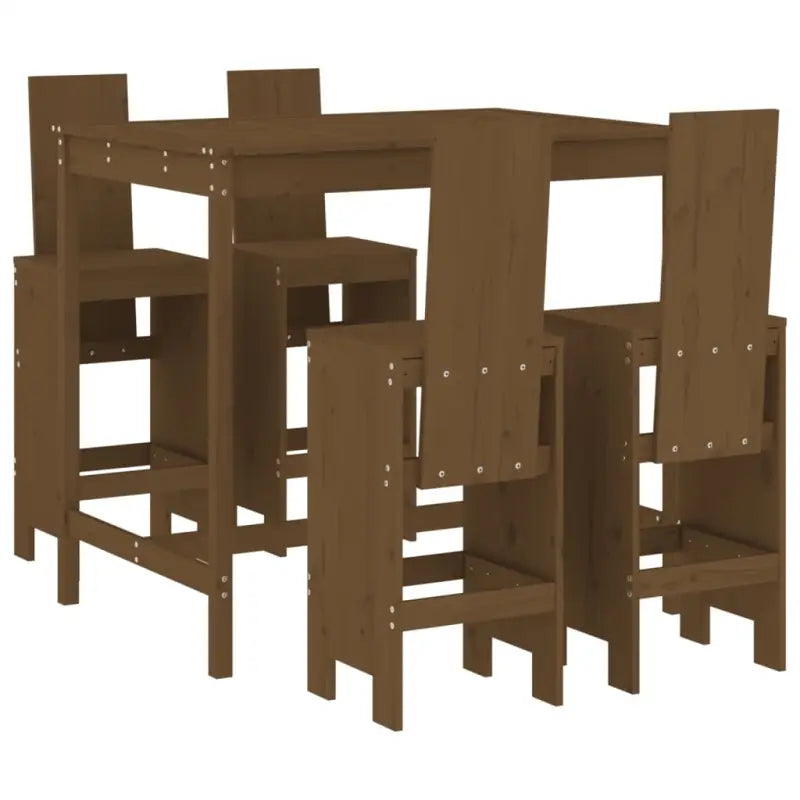 Houten barset van massief grenenhout voor gezellige buitenmomenten - Tuinsets