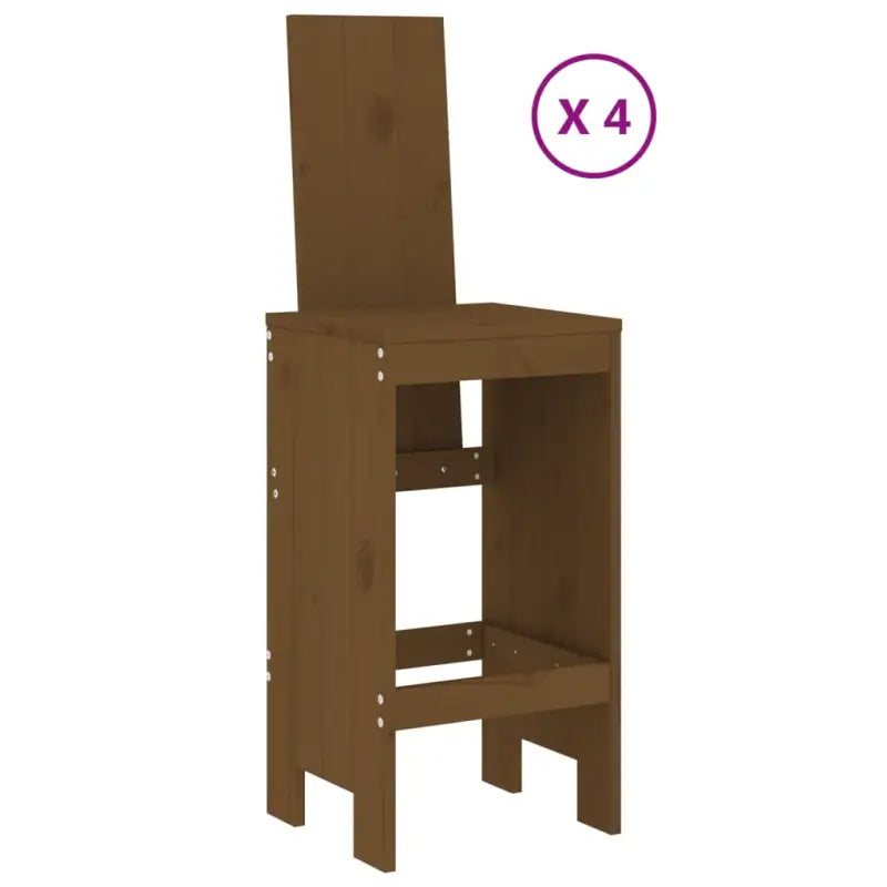 Houten barset van massief grenenhout voor gezellige buitenmomenten - Tuinsets
