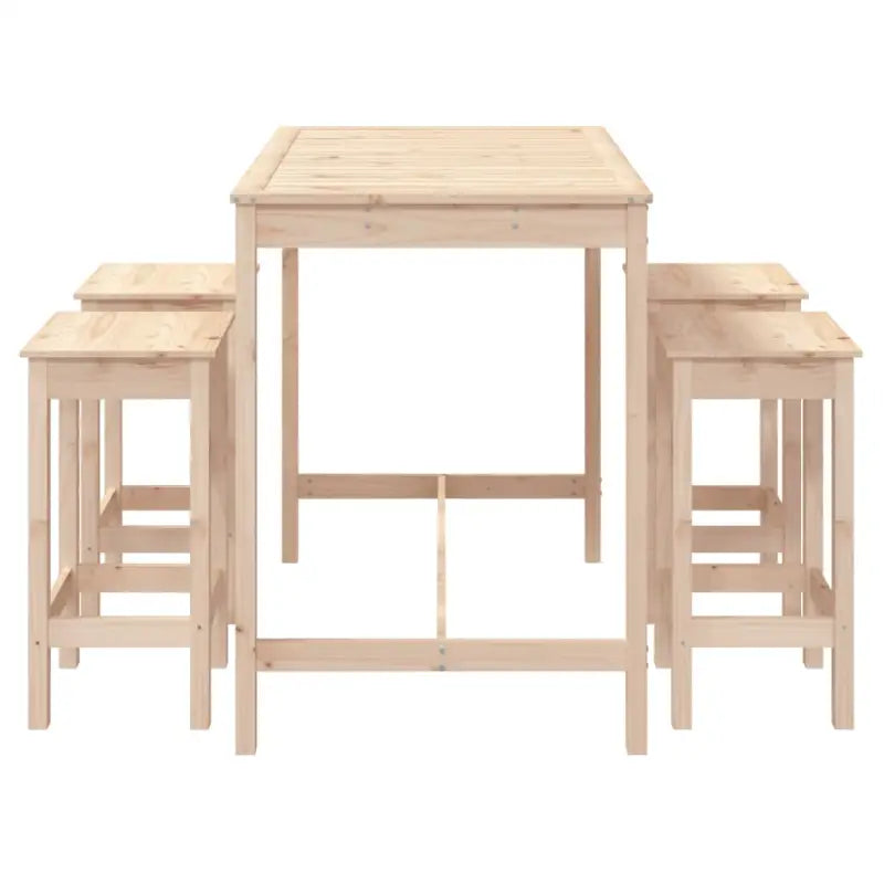 Houten barset van massief grenenhout voor tuin en terras - Naturel - Tuinsets