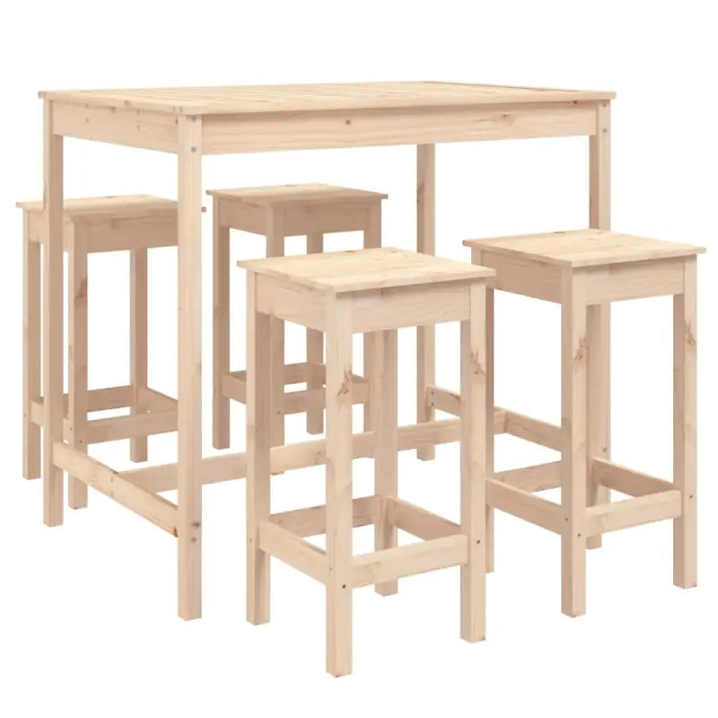 Houten barset van massief grenenhout voor tuin en terras - Naturel - Tuinsets