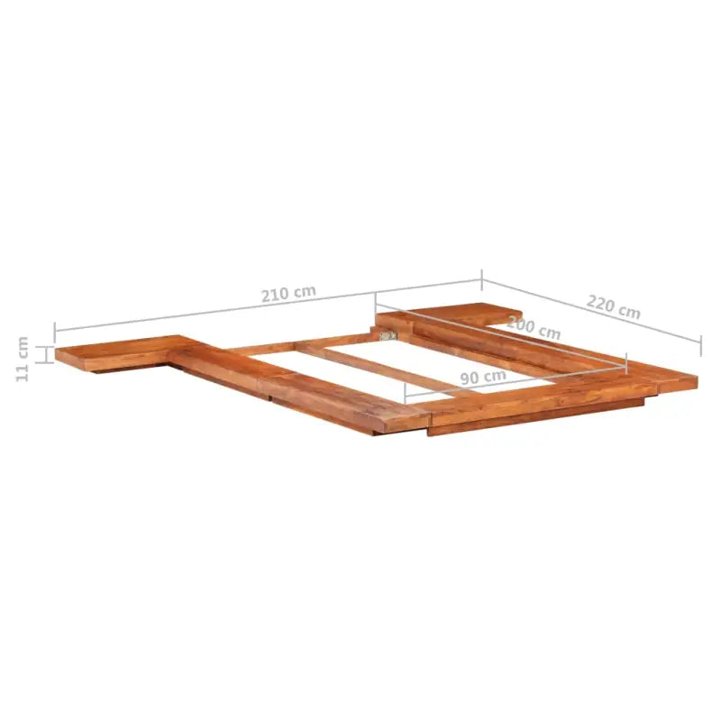 Houten bedframe in Japanse stijl van massief acaciahout met levering bevat - Bedden & bedframes