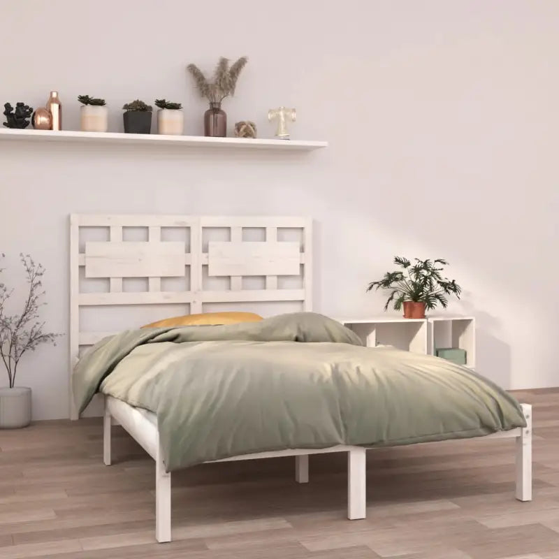 Houten bedframe met tijdloos ontwerp van massief grenenhout - Wit / 140 x 190 cm - Bedden & bedframes