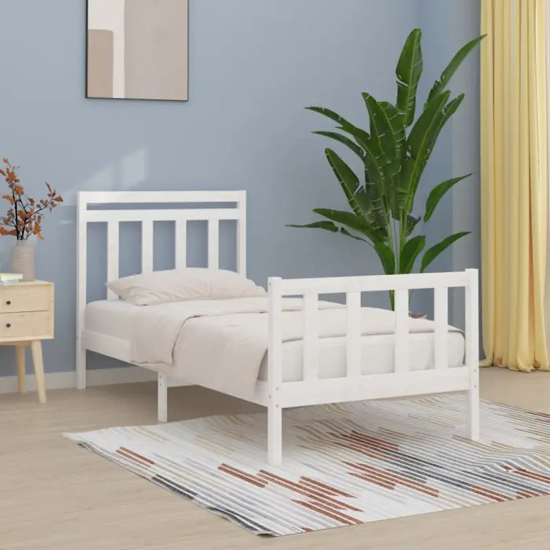 Houten bedframe van massief grenenhout inclusief levering - Wit / 100 x 200 cm - Bedden & bedframes