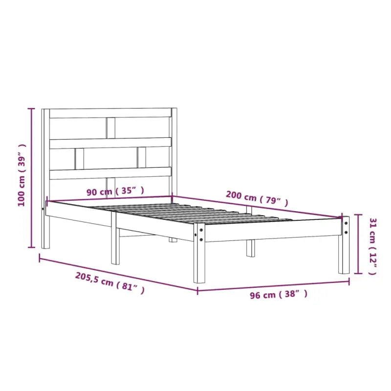 Houten Bedframe van Massief Grenenhout met Levering Bevat - Bedden & bedframes