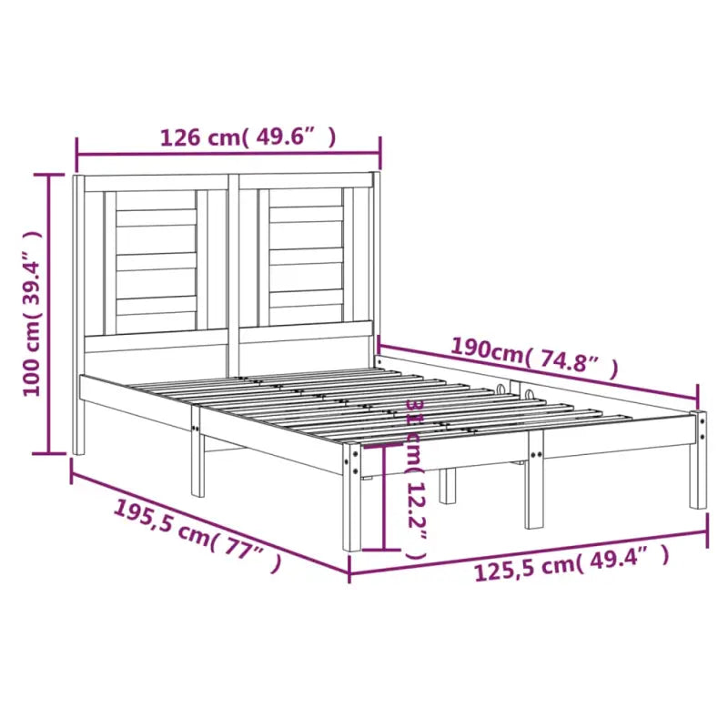 Houten bedframe van massief grenenhout met levering bevat - Bedden & bedframes