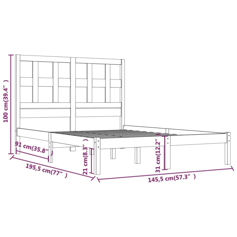 Houten bedframe van massief grenenhout met levering bevat - Bedden & bedframes