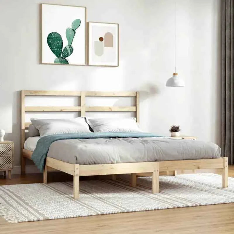 Houten bedframe van massief grenenhout met levering bevat