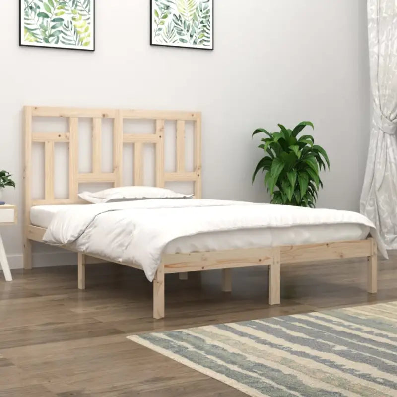 Houten bedframe van massief grenenhout met levering bevat - Naturel / 200 x 200 cm - Bedden & bedframes